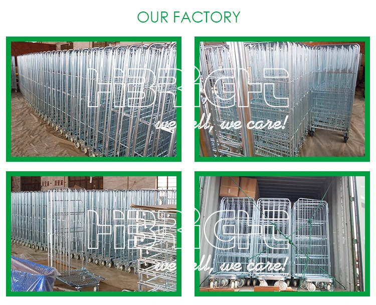 Logistics Industry Stainless Steel Galvanized Logistics Trolley with Caster