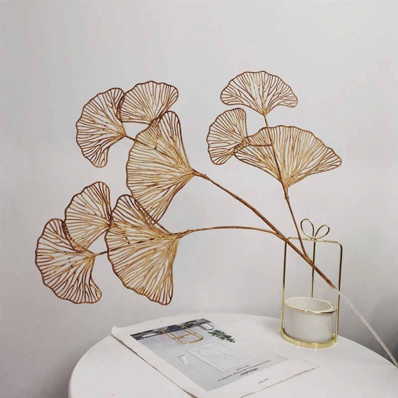 Cheap Gold Artificial Ginkgo Leaf for Home Wedding Decor