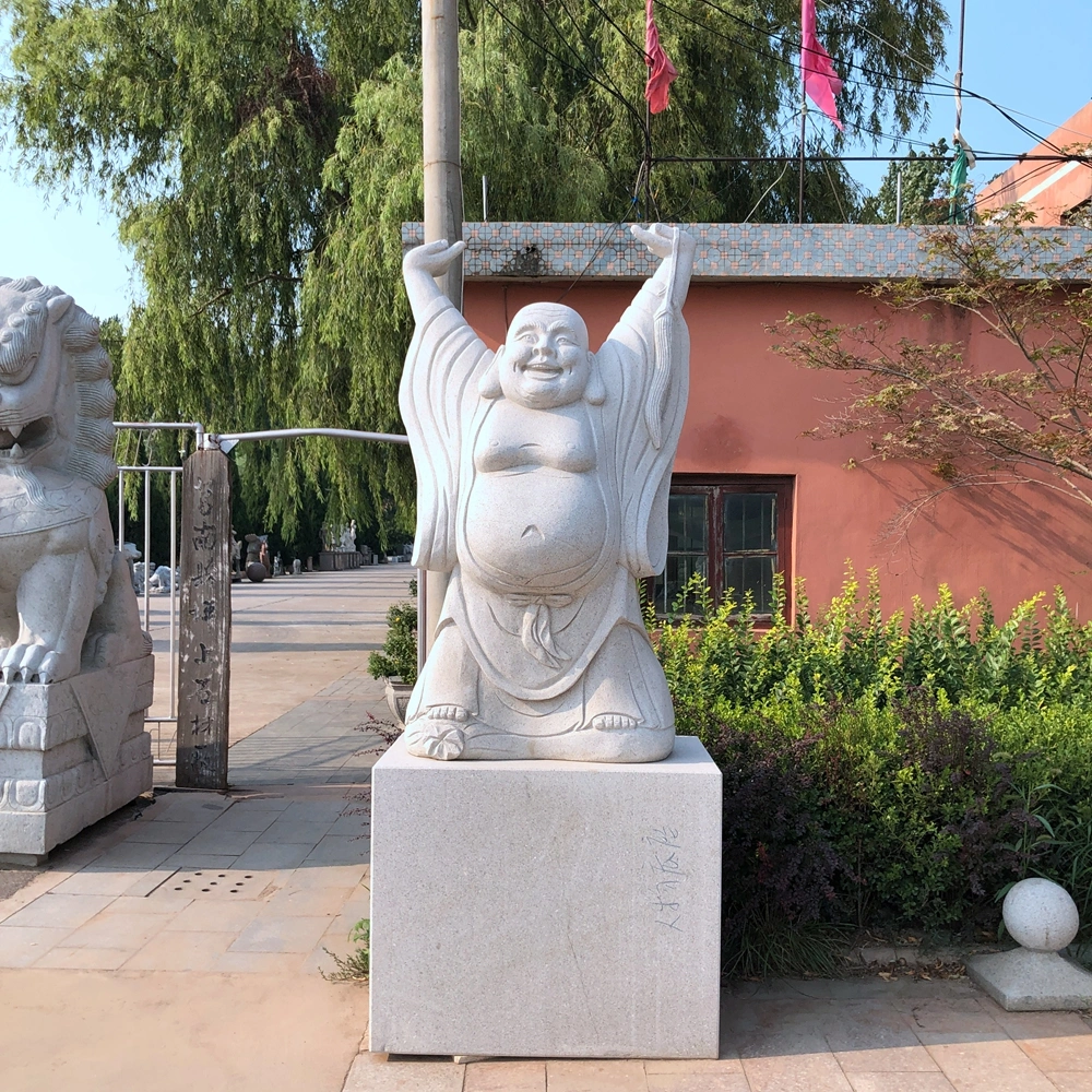 Factory Hand Carved Garden Natural Stone Chinese Laughing Buddha Statue