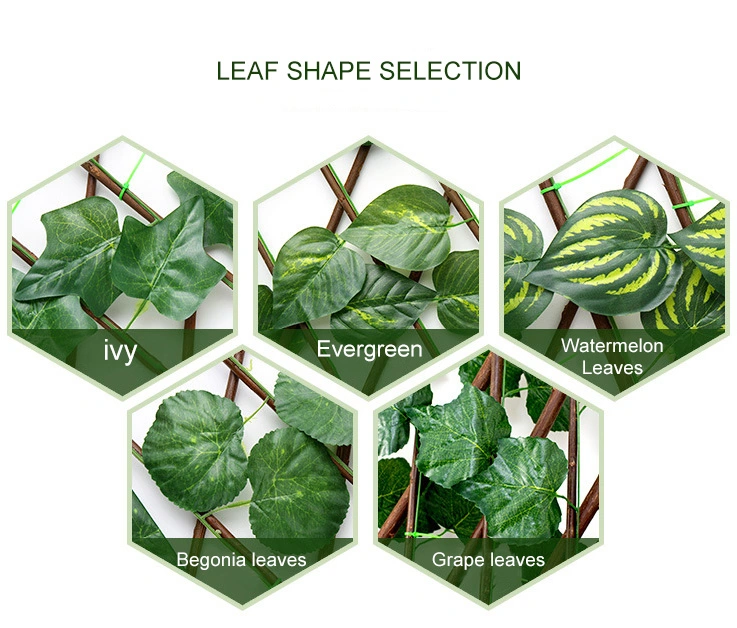 OEM Outdoor Plastic PVC Expandable Privacy Trellis Fence Artificial IVY Willow Gardenia Bougainvillea Flower Leaf Leave