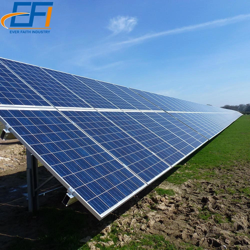 1MW Solar Photovoltaic Ground Mounted System Aluminum Solar Ground Racking Structure