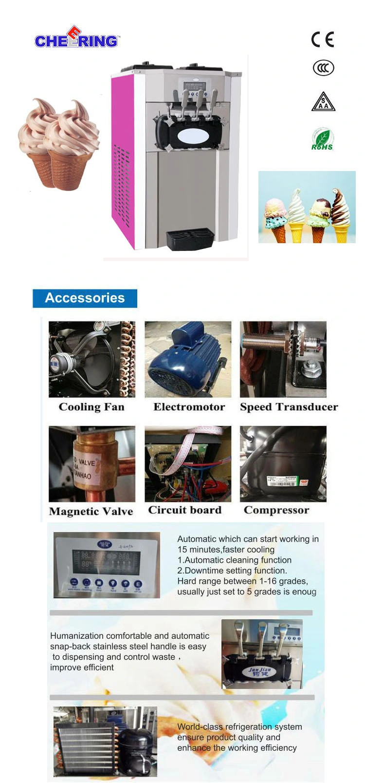 Commercial Ice Cream Making Machine Soft Ice Cream Maker