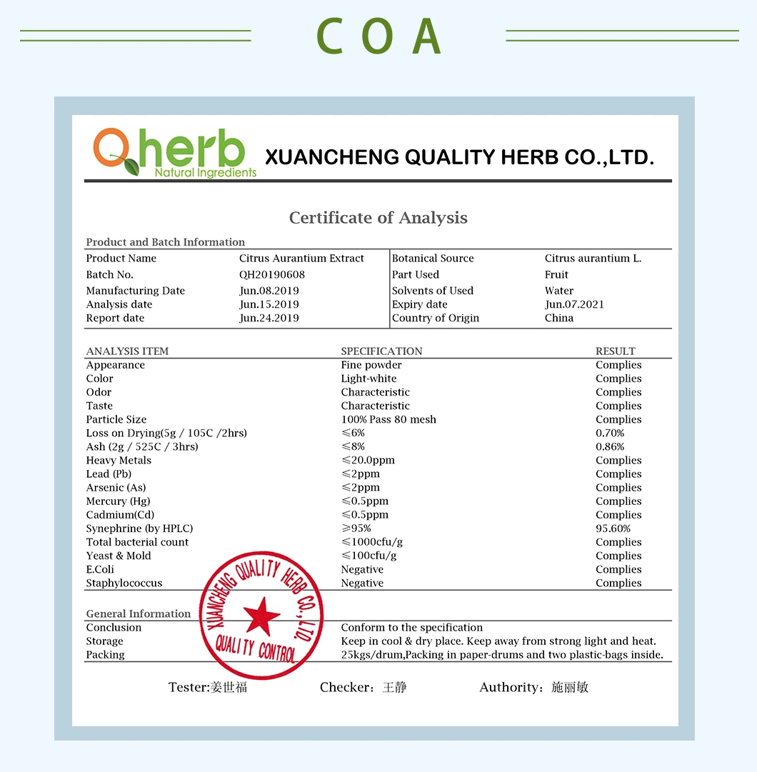 Reliable Supplier Immature Bitter Orange Extract Neosperidin Dihydrochalcone