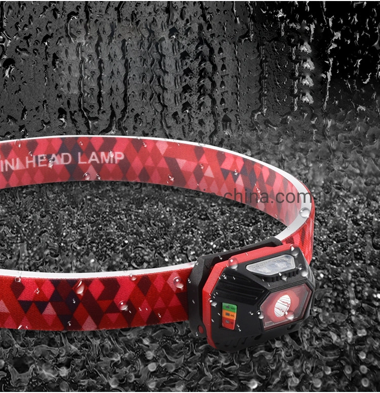 Adjustable Safety Warning Flashlight Strobe Flashlight LED Headlamp with Stretch Straps