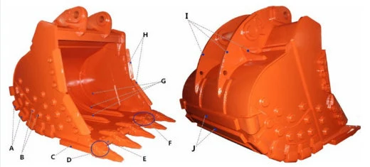 49t Excavator HD Bucket with 6 PCS Bucket Teeth