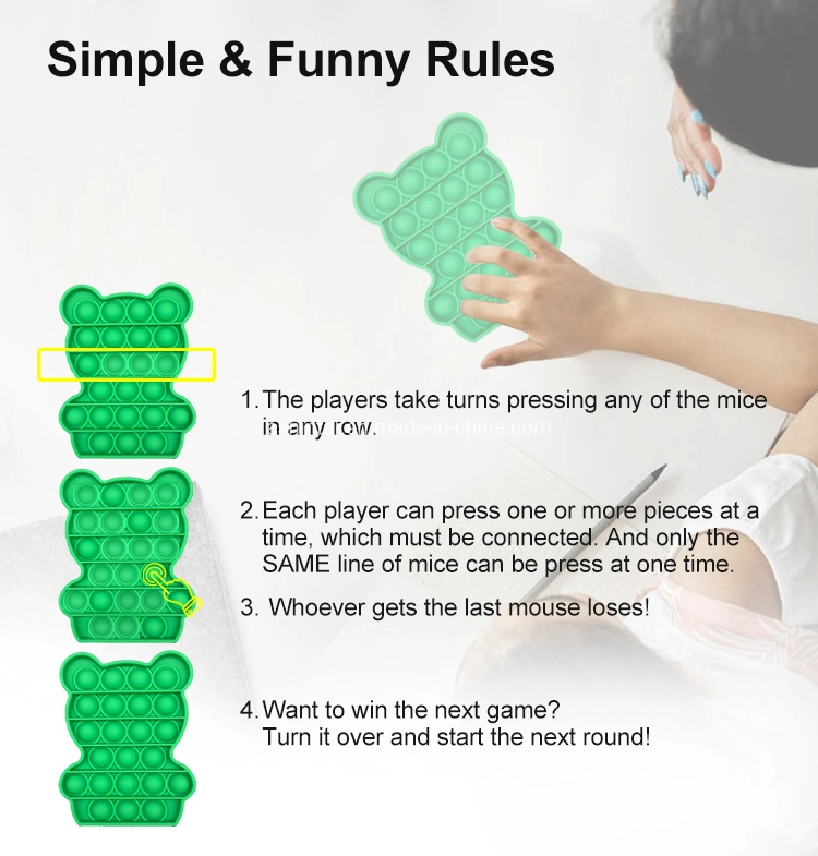 Push Pop Pop Bubble Fidget Sensory Toy, Silicone Squeeze Sensory Special Needs Anxiety Stress Reliever Toys for Kids Adult