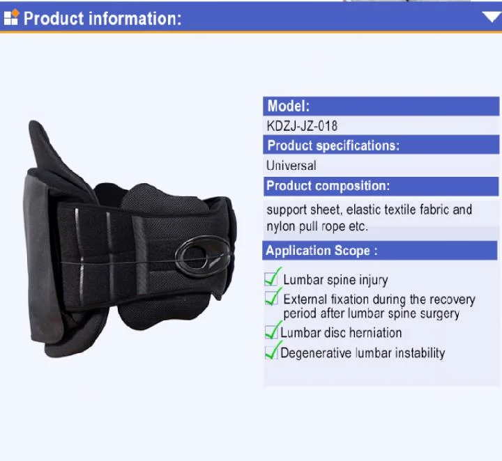 Custom Made Universal Size Drawstring Pulley System Back Brace Lso Lumbar Brace