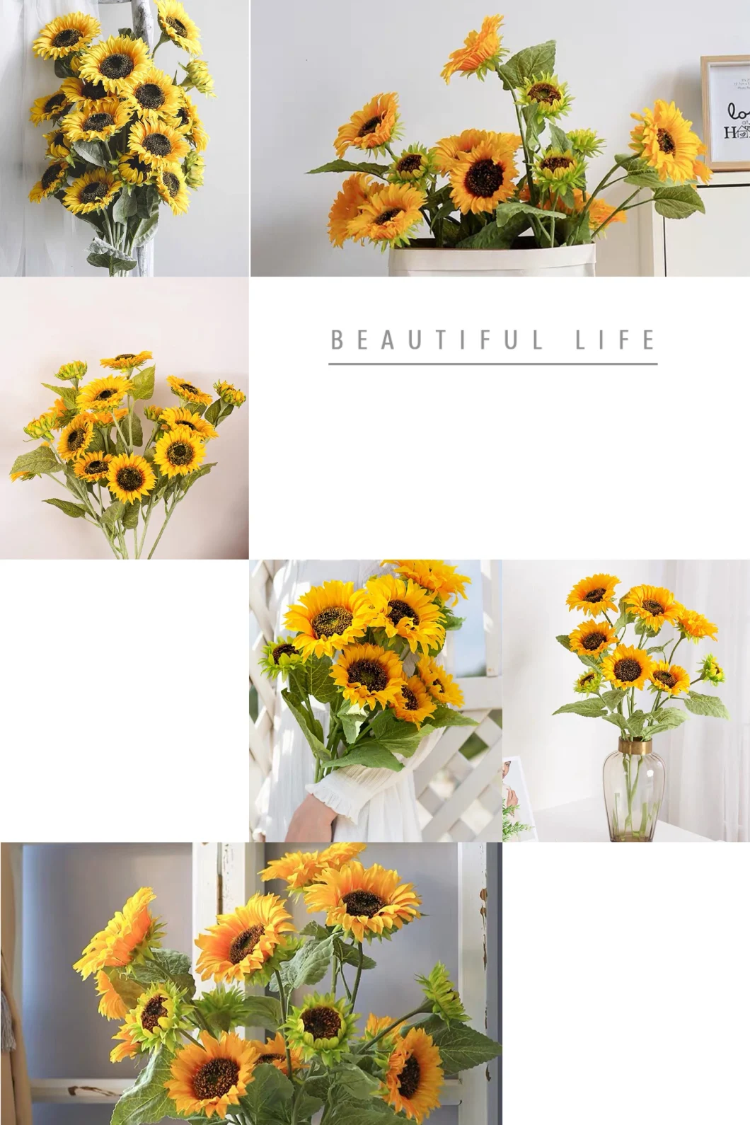 Decorative Artificial Cloth Sunflower Flower Wedding Flower Cheap Wholesale