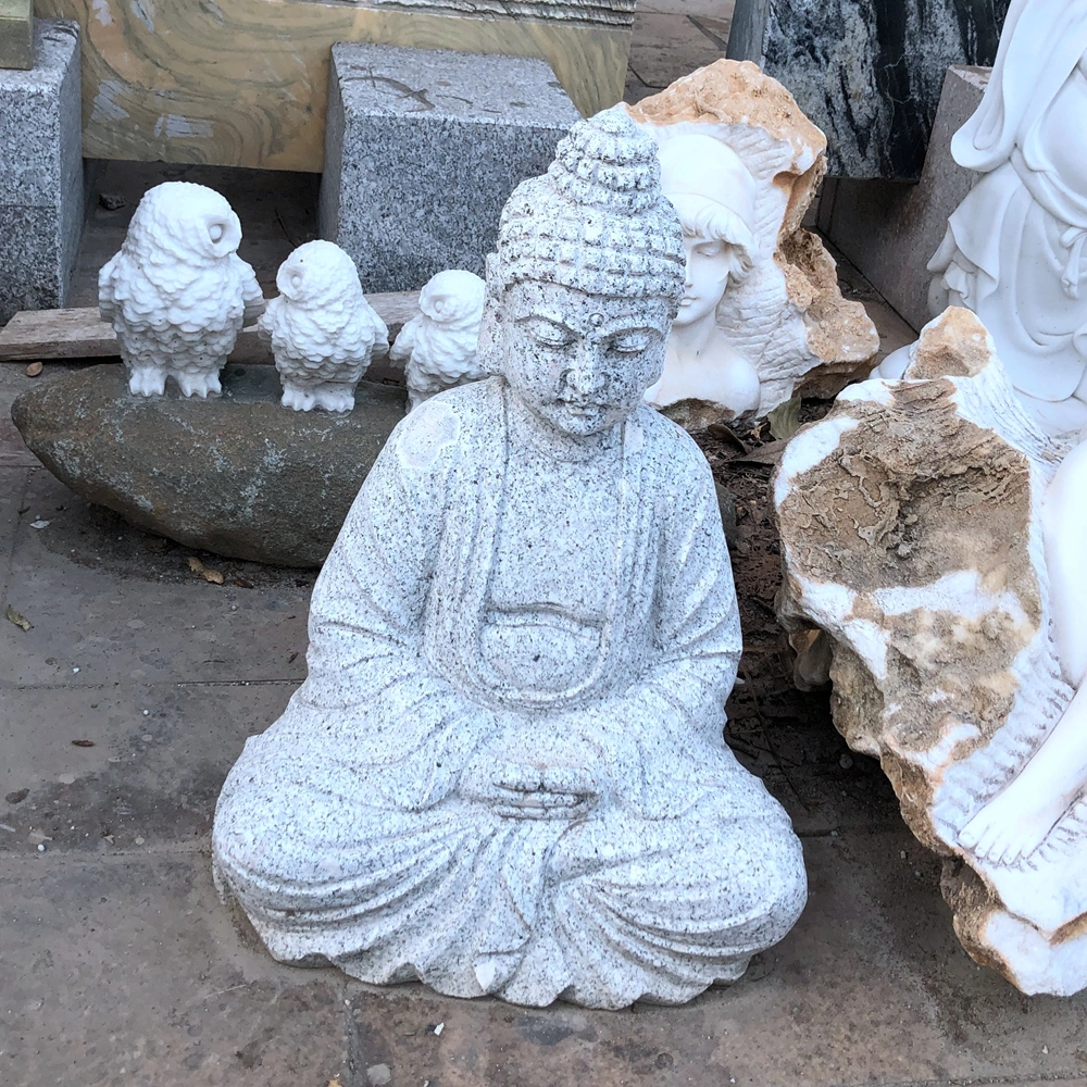 Factory Hand Carved Garden Natural Stone Chinese Laughing Buddha Statue