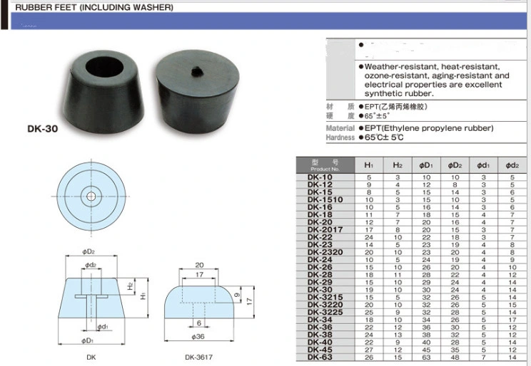 Environmental Friendly Rubber Bumper/Feet/Bushing for Tables, Chairs