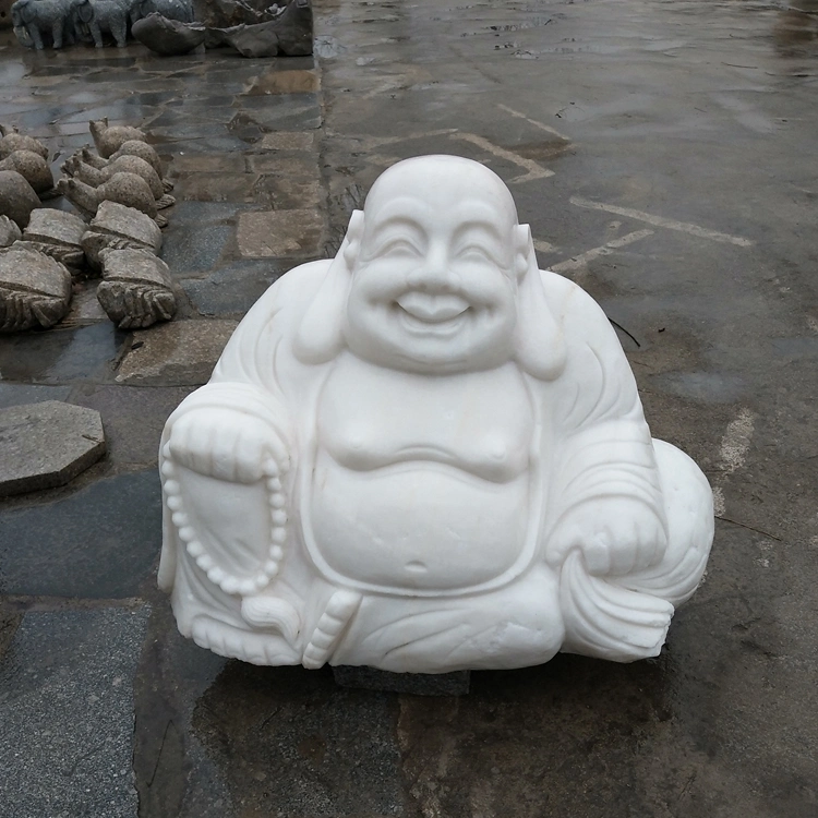 Factory Hand Carved Garden Natural Stone Chinese Laughing Buddha Statue