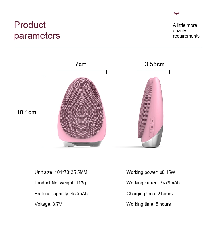 LED Facial Cleansing Brush LED Light Cleansing Brush Ipx7 Face Cleansing Brush