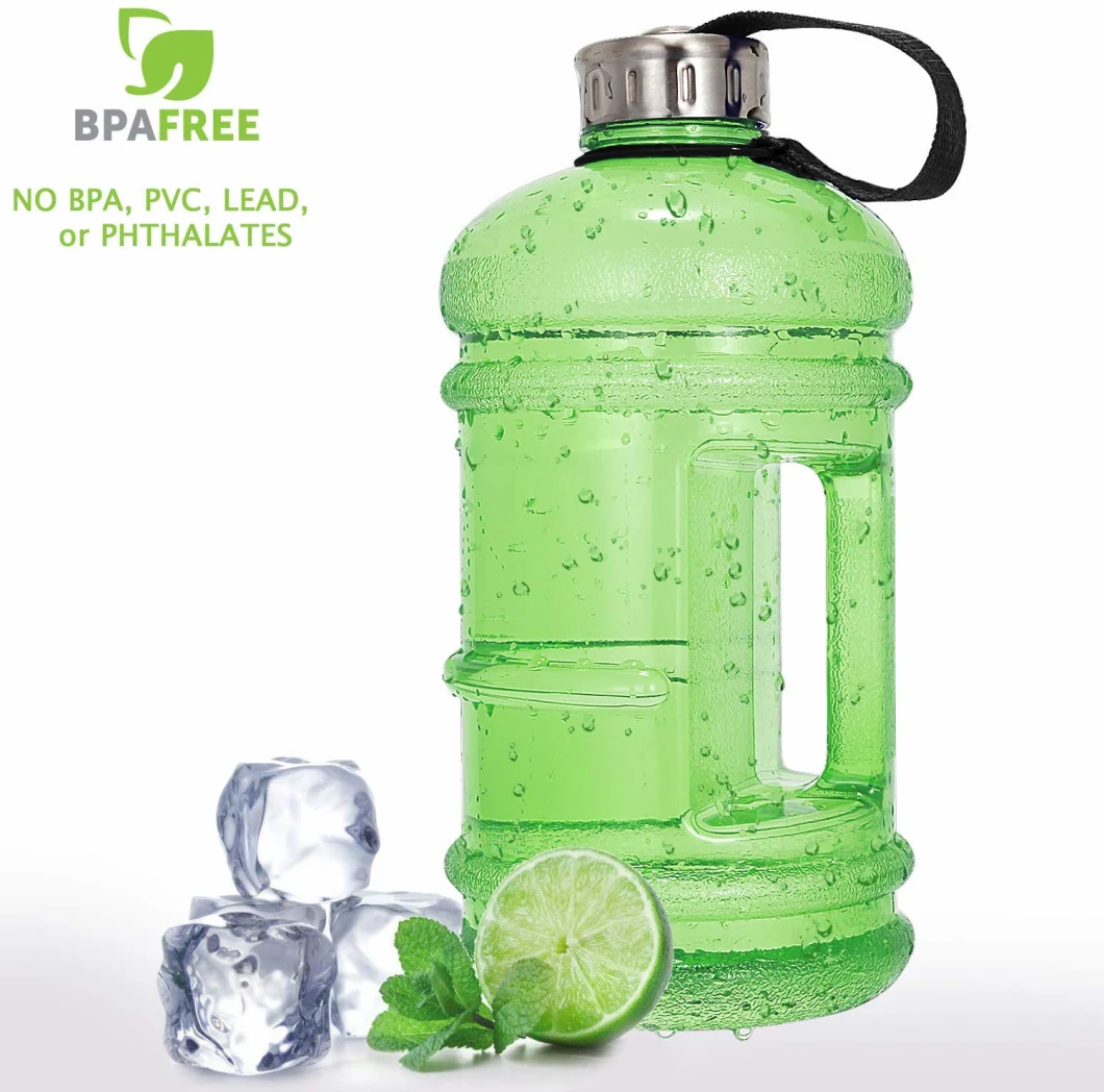 BPA Free PETG Plastic Wide Mouth Drinking Container Flask for Fitness Gym Biking Outdoor Travel