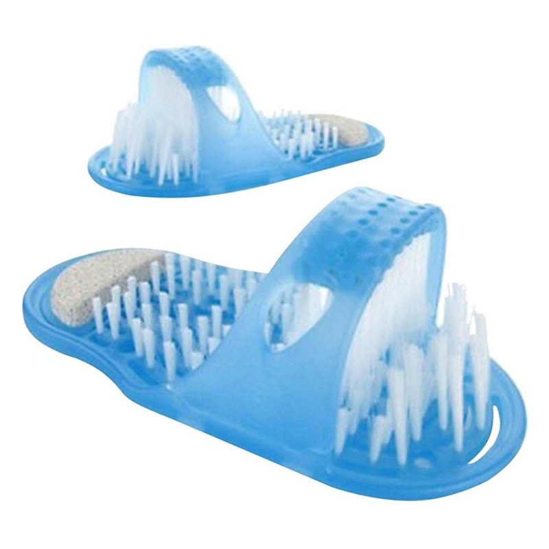 Factory Wholesale Shower Feet Foot Scrubber Massager Barefoot Slippers Cleaner Bath Shoes Brush for Exfoliating Foot Care Bathroom SPA Tool