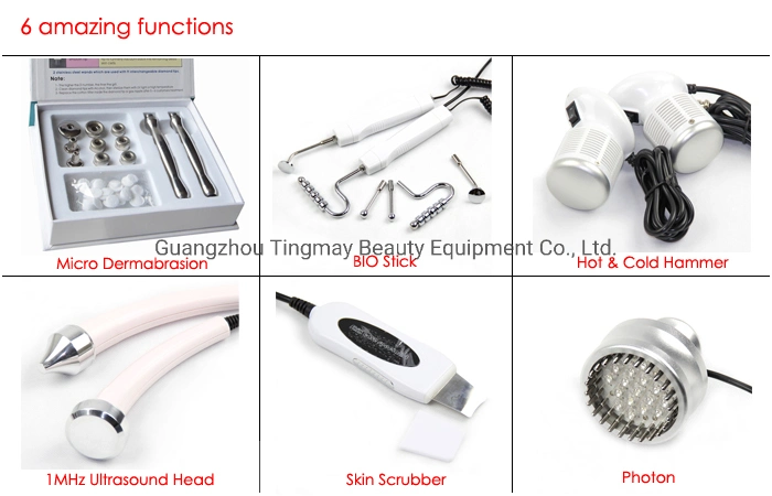 Portable 7 in 1 Diamond Microdermabrasion Machine with Ultrasonic Skin Scrubber Cold Hammer