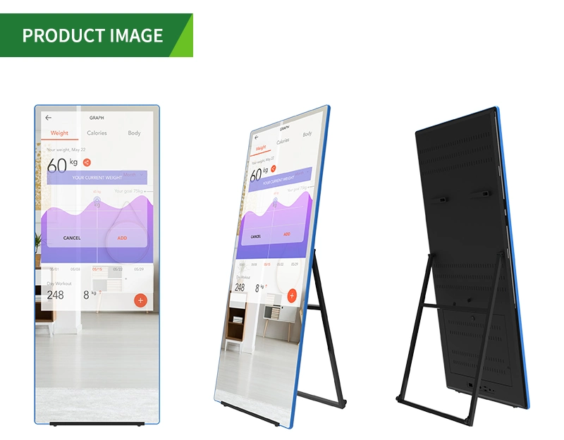 43 in Large Wall Yoga Mirror Glass Wireless Workout WiFi Magic Touch Screen Home Fitness Gym Smart Mirror with Android