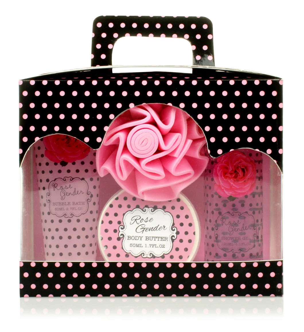 Delicate Rose Bath Set for Girl with EVA Puff