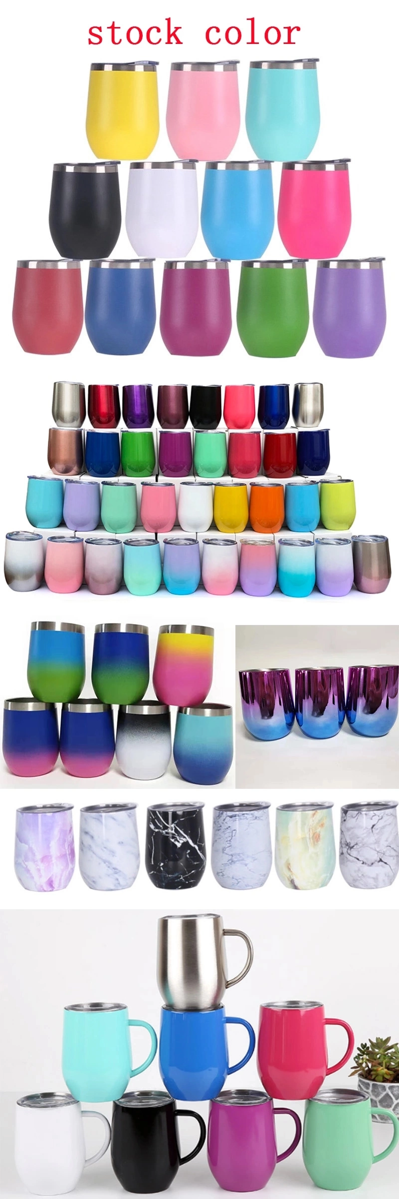 12oz 350ml Insulated Glitter Glass Stemless Wine Tumbler with Straw Lid Slide Lid Straw Brush