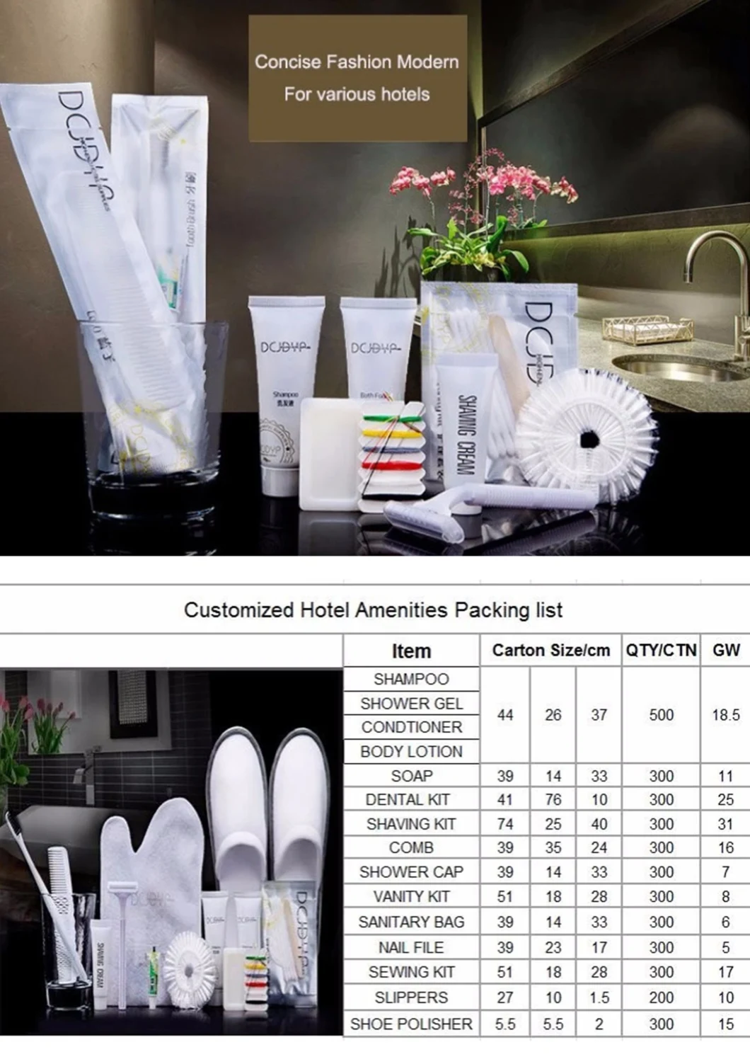 Cheap Hotel Amenities Bathroom Kits Disposable Toiletries Supplies for Guest