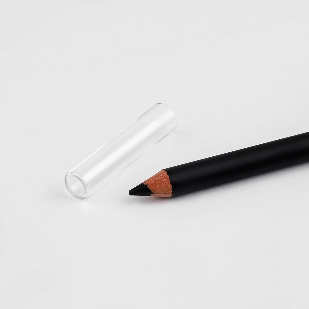 Wooden Eyebrow Pencil with Sponge Black Eyeliner Makeup Pencil