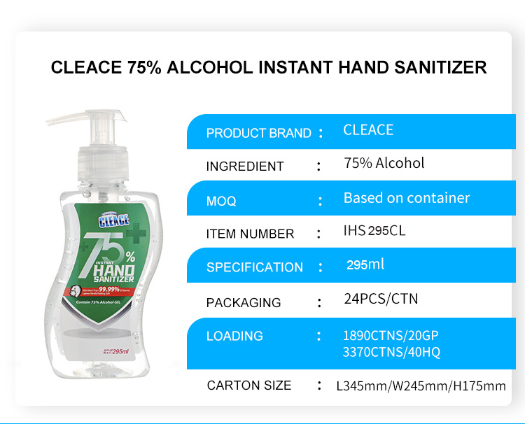 FDA CE 75% Alcohol Waterless Antibacterial Wash Hand Sanitizer Spray