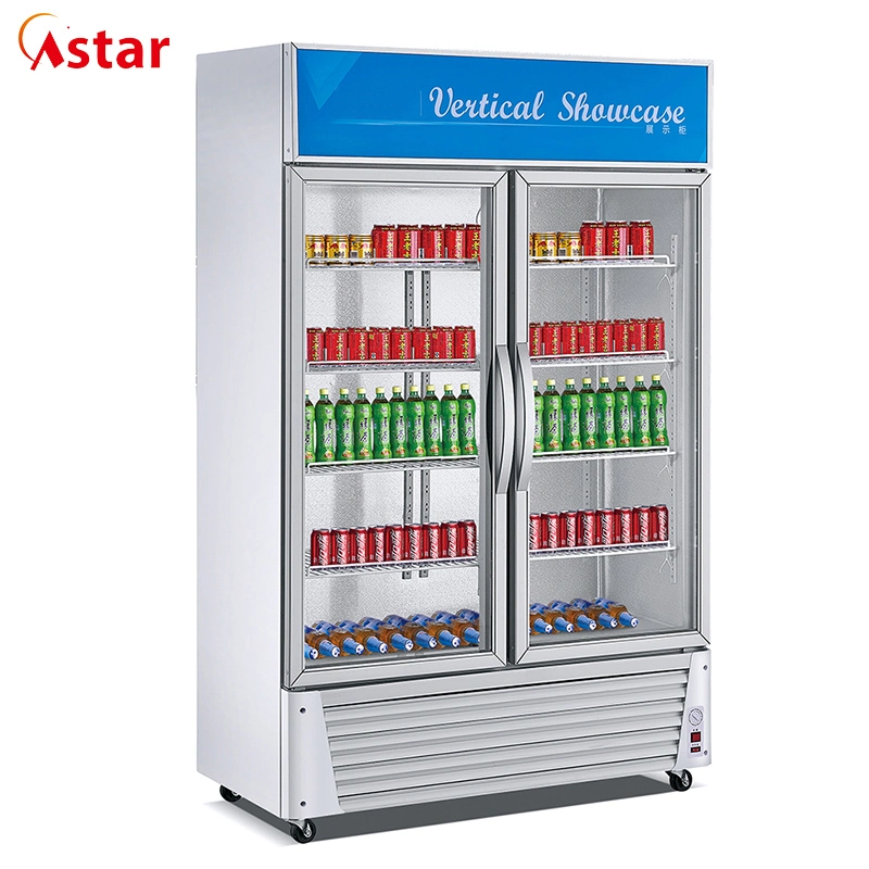 Supermarket Matte Aluminium Alloy Door Beverage Display Beverage Refrigerated Showcase for Drink (LG-380B1)