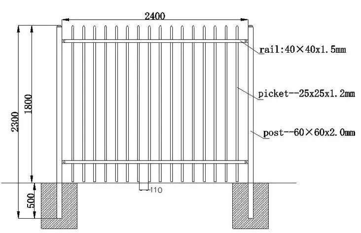 Anti Climb Rust Proof Security Ornamental Powder Coated Aluminum Residential Housing Fence