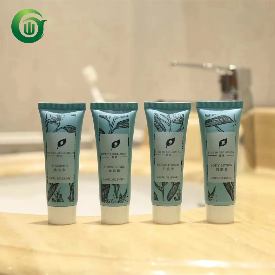 Customised Disposable Hotel Amenities Shampoo Shower Gel Conditioner Body Lotion