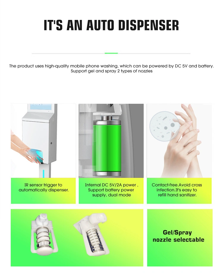 Auto Hand Sanitizer Hand Sanitizer Dispenser Stand with Billboard Hand Sanitizer Dispenser Stations