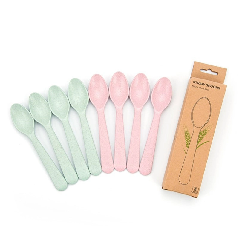 Eco-Friendly Nature Wheat Straw Tableware Set Plate/Bowl/Cup/Wheat Straws/Edible Rice Straw/Knife Fork Spoon Party Tableware