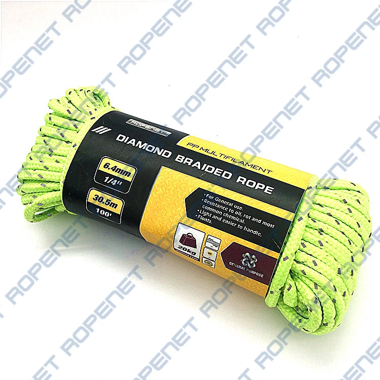 Polypropylene Braided Rope, Reflective Braided Tent Rope