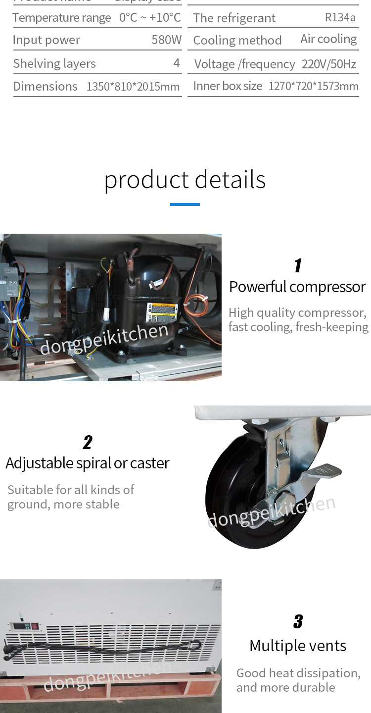 Commercial Two Door Refrigerator Vertical Display Refrigerated Showcase