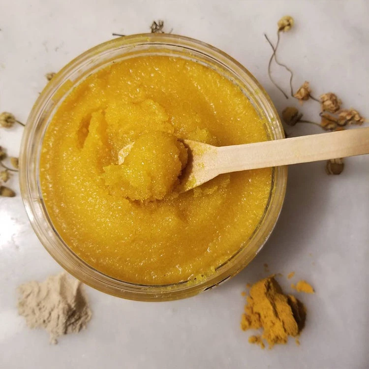 OEM Remove Dark Spots Acne Blackheads Body Exfoliating Sugar Scrub Brightening Turmeric and Honey Face Scrub