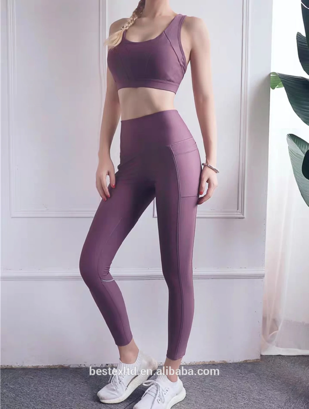 Wholesale Athletic Apparel Custom Logo Sports Bra Womens Elastic Gym Wear Yoga Top