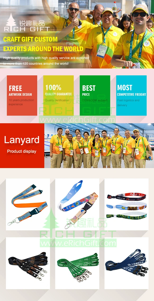 Manufacturer Supplies Customized Sublimation Ribbon Lanyard for Sport Gold Medal Holder