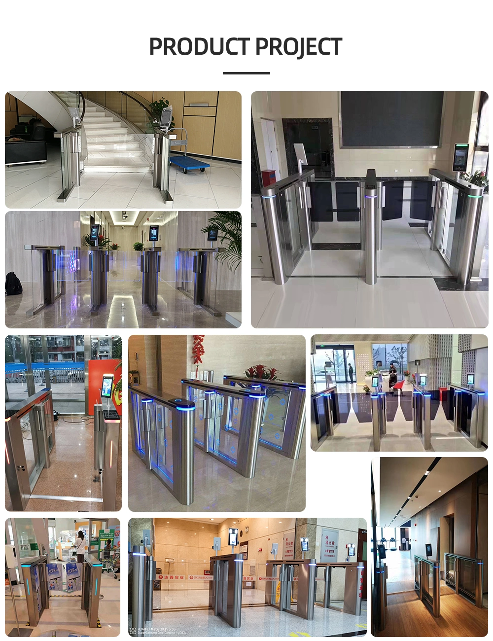 High Security Automatic Glass Speed Gate Security Barrier Gate