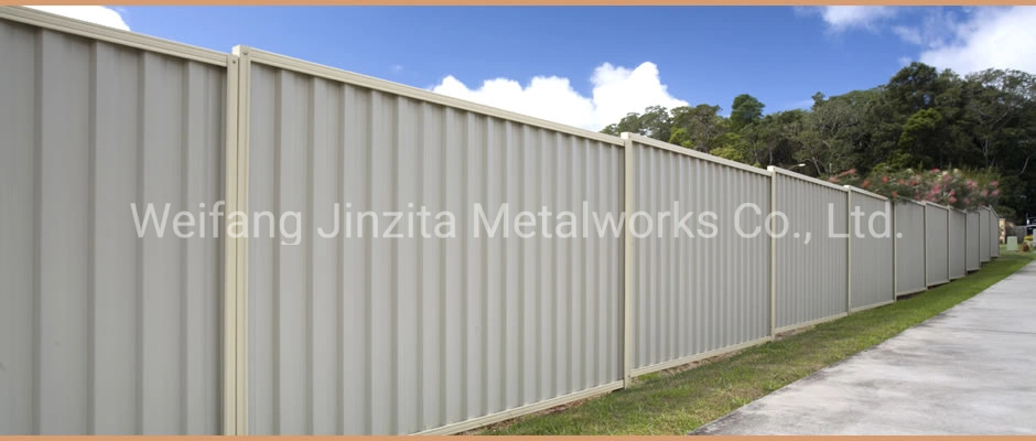 Powder Coated Steel Sheet Fence Panel Residence Security Colorbond Fence Ornamental Fence