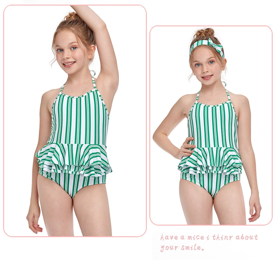 Polyester Spandex New Fashion Print Kids Swimwear Girl Children Swimsuit