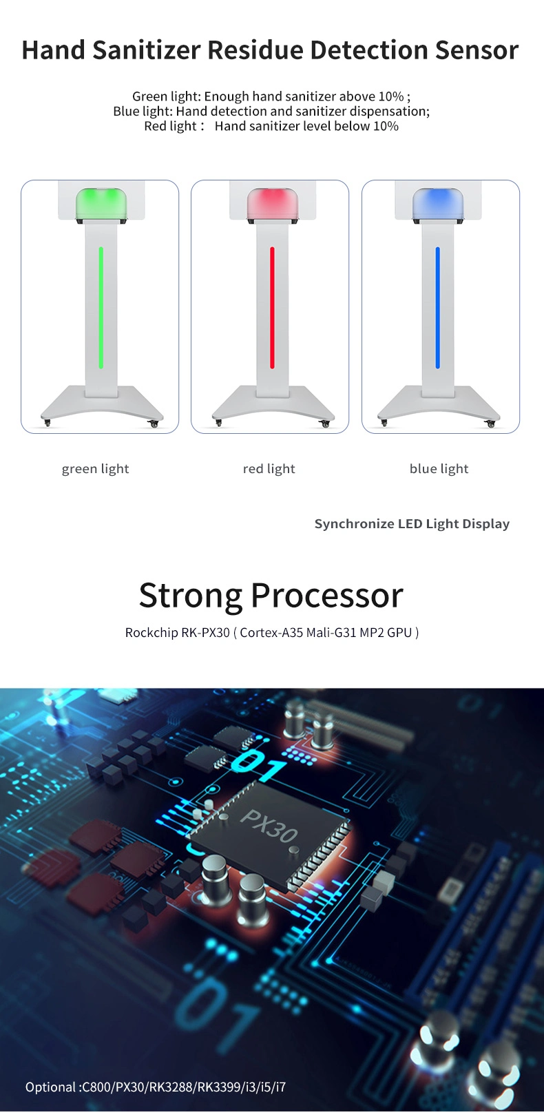 21.5 Inch Floor Standing Gel Dispenser Hand Desinfection Machine LCD Digital Signage Kiosk Media Player and Display Advertising Players