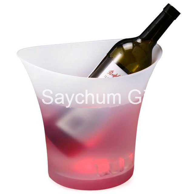 Custom Logo LED Changeable Ice Bucket Wine Beverage Drinks Beer Ice Cooler Bucket