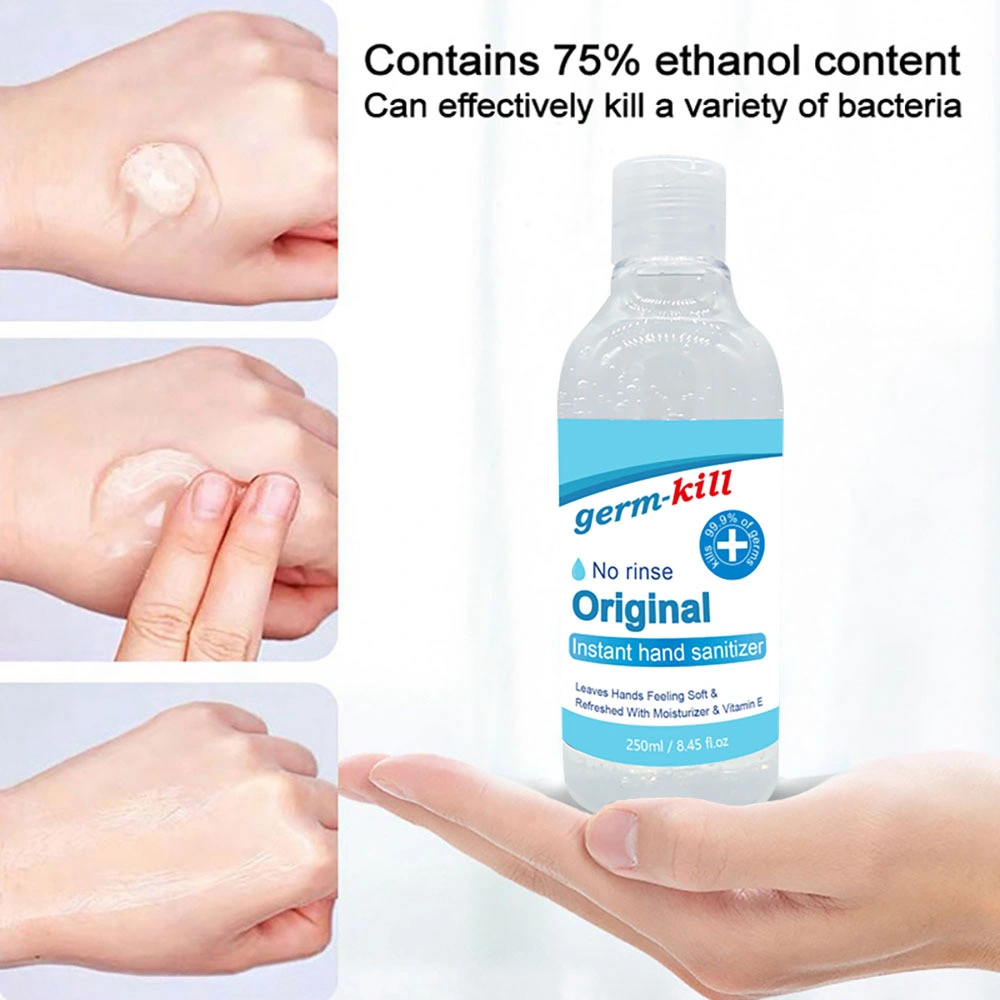 250ml Germ-Kill 75% Alcohol Antibacterial Pockets Travel Size FDA MSDS Hand Sanitizers Gel