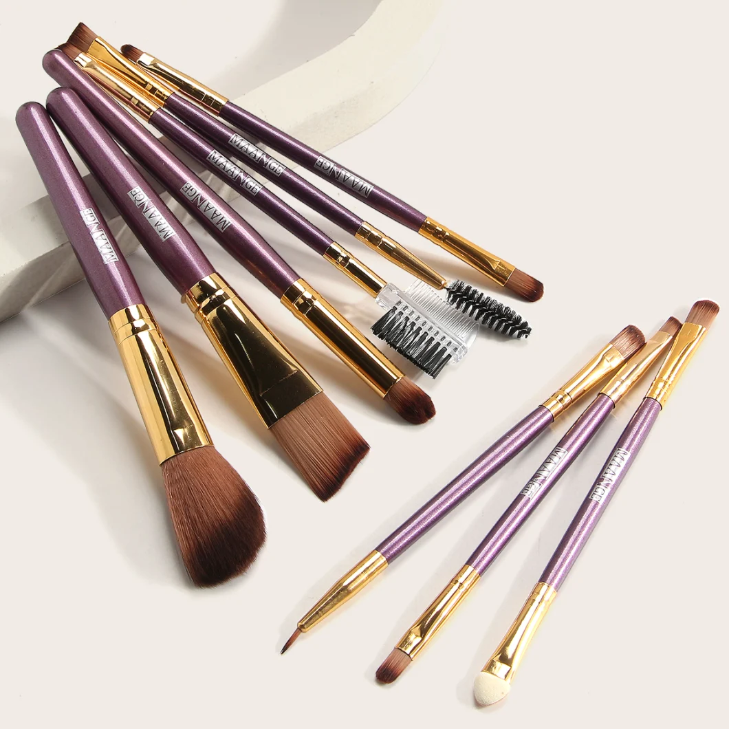 Wholesale 9PCS Cosmetics Make up Brush Beauty Powder Eye Shadow Makeup Brushes Set Christmas Gifts