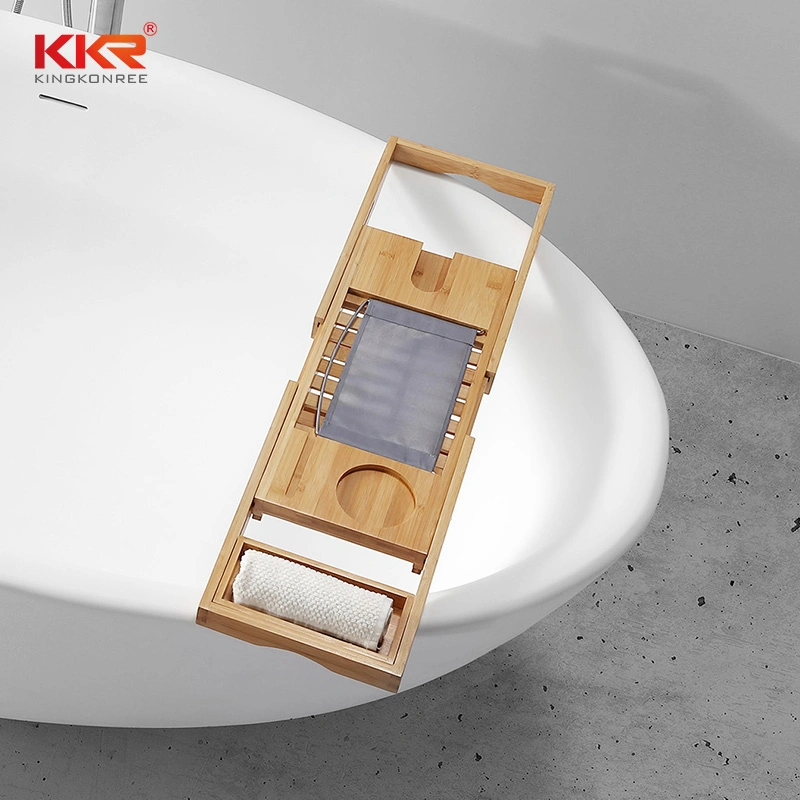 Natural Bamboo Bathtub Tray Bath Caddy Book Wine Glass Holder for Bathtub