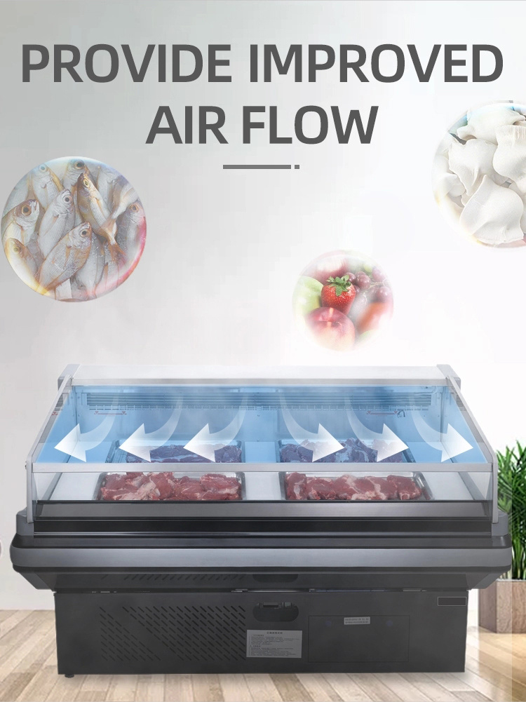 2021 Seafood Deli Open Refrigerator Chiller Display Fridge for Supermarket