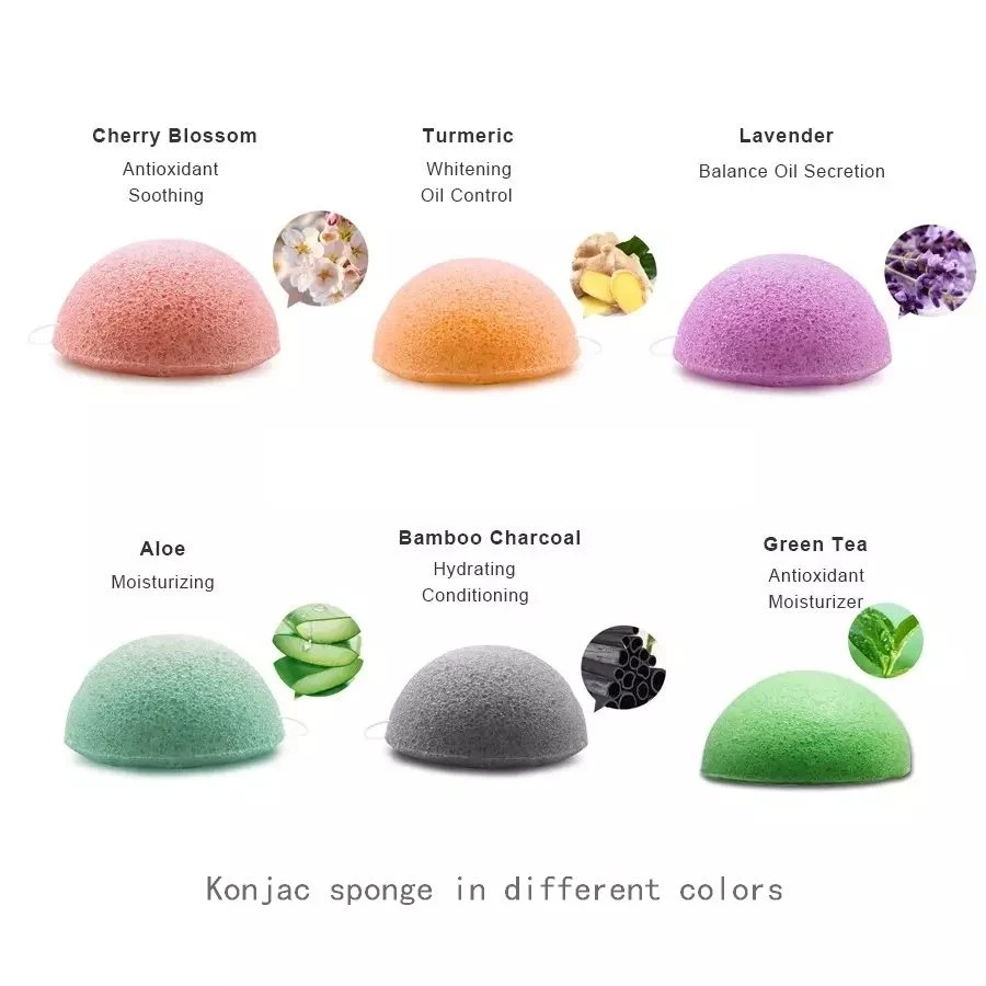 Premium Konjac Sponge Facial Cleansing Body Scrub Natural Exfoliating Sponges for Skin Care (Multicolor)