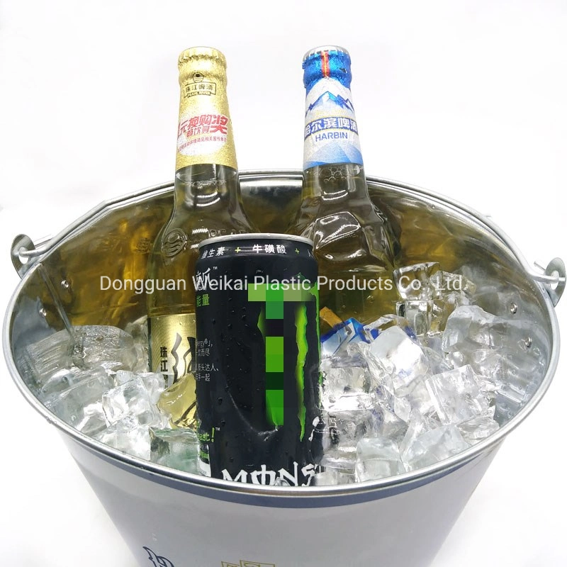 Ice Bucket Beverage Bucket Galvanized Round Party Beverage Tub Drink Cooler Ice Bucket Wine Barrel