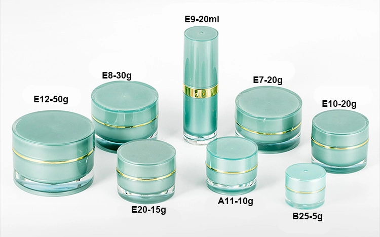 in Stock Cosmetic Container Eempty 5g Green Acrylic Cream Jar Lip Balm Jar for Skin Care