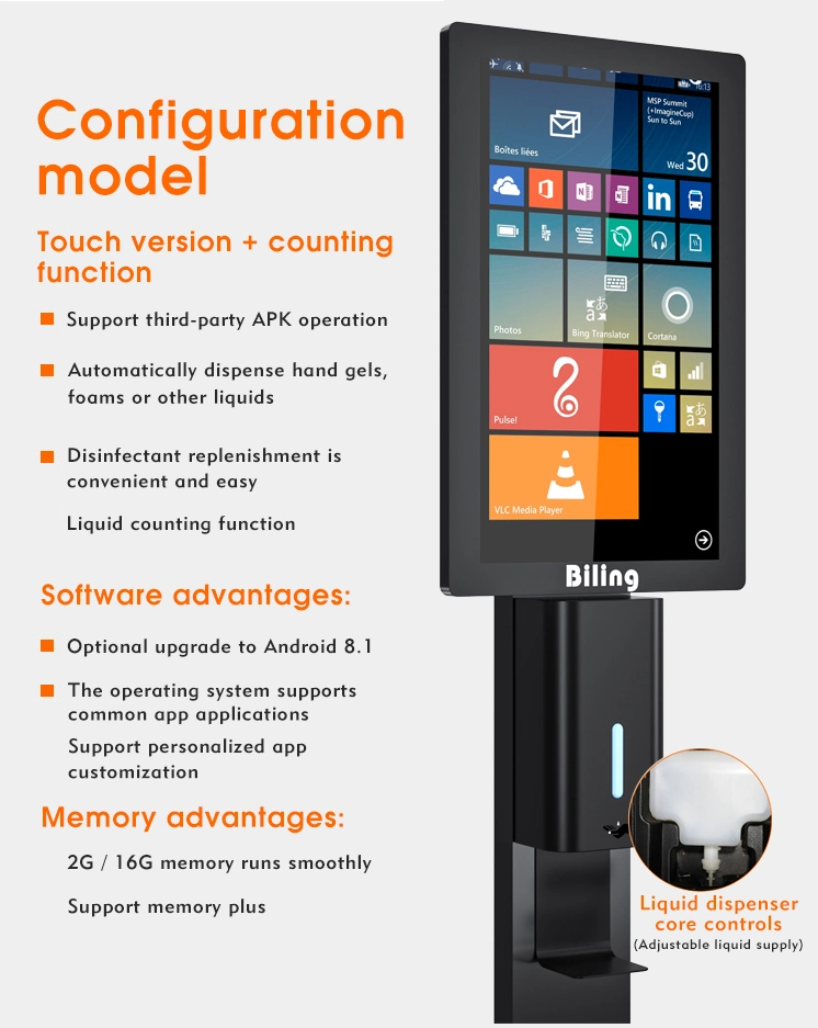 LCD Advertising Screen Hand Sanitizing Billboard Kiosk Digital Signage Hand Sanitizers