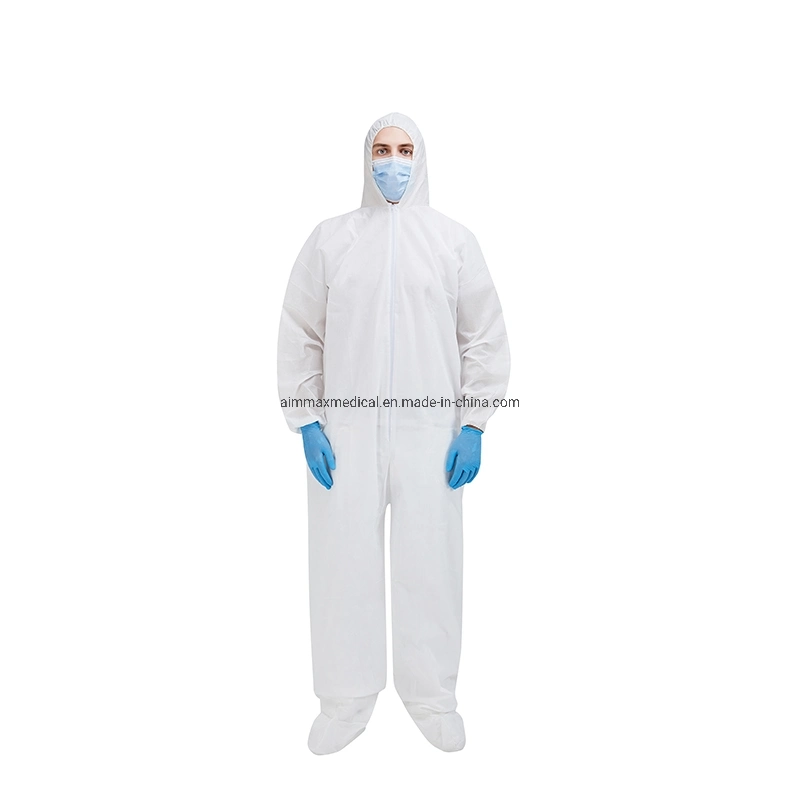 Dust Splash Full Body Disposable Coverall PP Nonwoven Single Use Water-Proof Full Body Overall