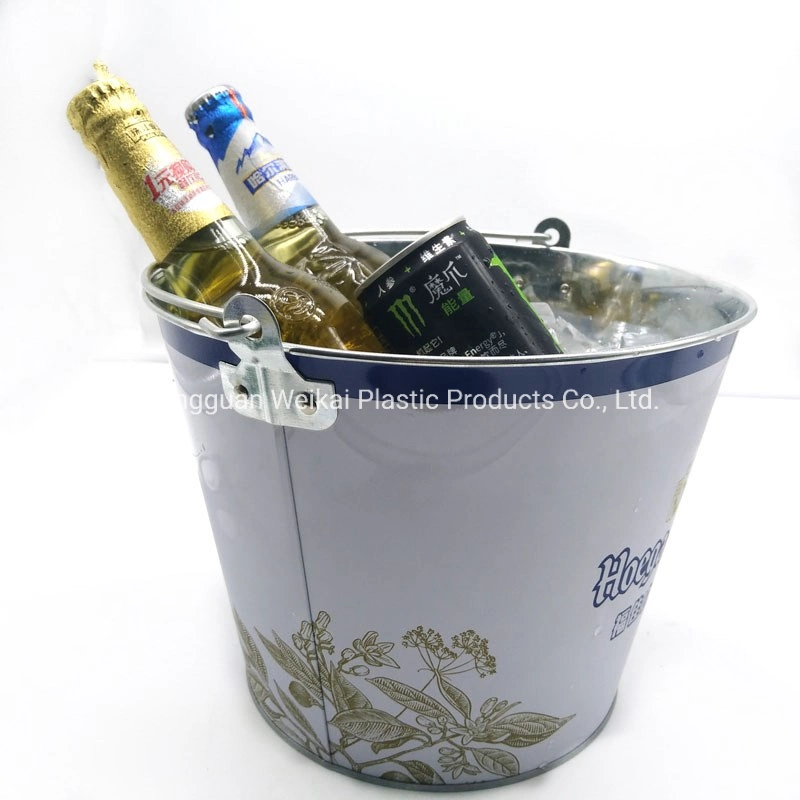 Ice Bucket Beverage Bucket Galvanized Round Party Beverage Tub Drink Cooler Ice Bucket Wine Barrel